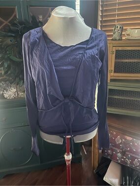 Velvet XL Women’s Long-Sleeve Tie-Front Top in Purple